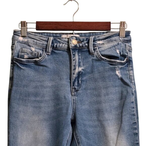 Vervet High Rise Patchwork Raw Hem Flare Leg Jeans Sz 28 - Picture 2 of 11